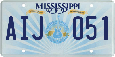 MS license plate AIJ051