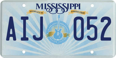 MS license plate AIJ052