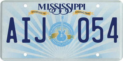 MS license plate AIJ054