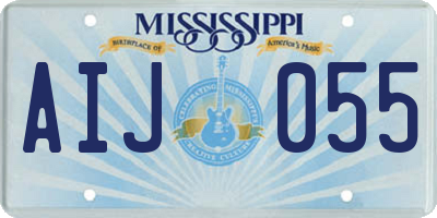 MS license plate AIJ055