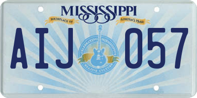 MS license plate AIJ057