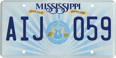 MS license plate AIJ059