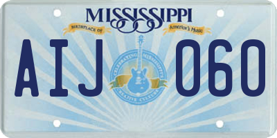 MS license plate AIJ060