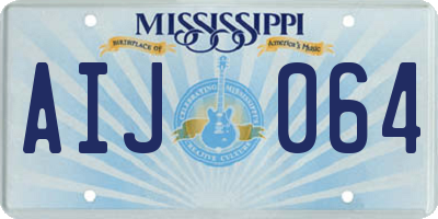MS license plate AIJ064