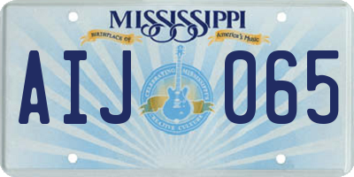 MS license plate AIJ065