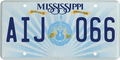MS license plate AIJ066