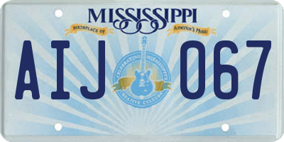 MS license plate AIJ067