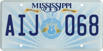 MS license plate AIJ068