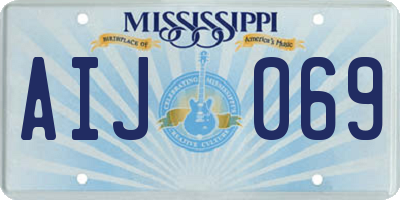 MS license plate AIJ069