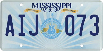 MS license plate AIJ073