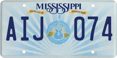 MS license plate AIJ074