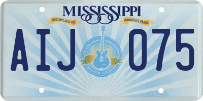 MS license plate AIJ075