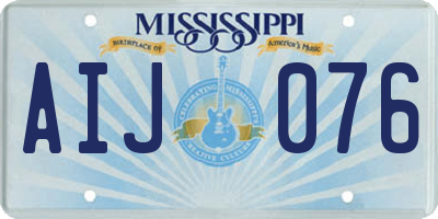 MS license plate AIJ076