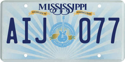 MS license plate AIJ077