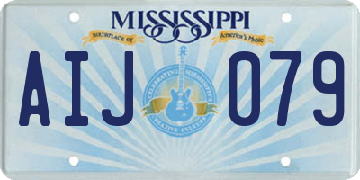 MS license plate AIJ079