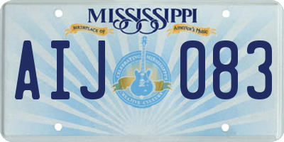 MS license plate AIJ083