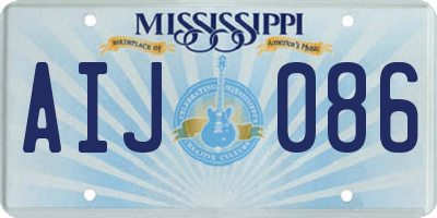 MS license plate AIJ086