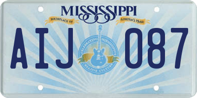 MS license plate AIJ087