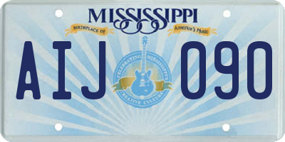 MS license plate AIJ090