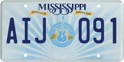 MS license plate AIJ091