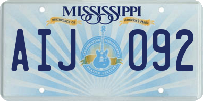 MS license plate AIJ092