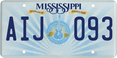 MS license plate AIJ093