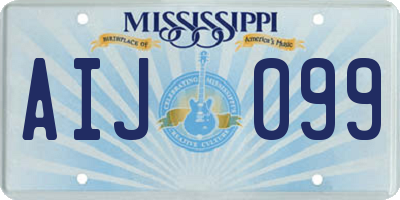 MS license plate AIJ099
