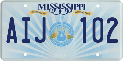MS license plate AIJ102