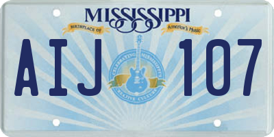 MS license plate AIJ107