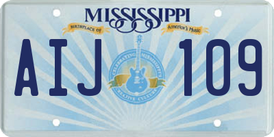 MS license plate AIJ109