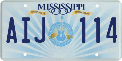 MS license plate AIJ114