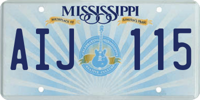 MS license plate AIJ115