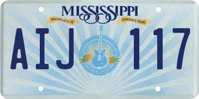 MS license plate AIJ117