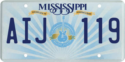 MS license plate AIJ119