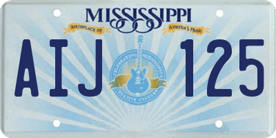 MS license plate AIJ125