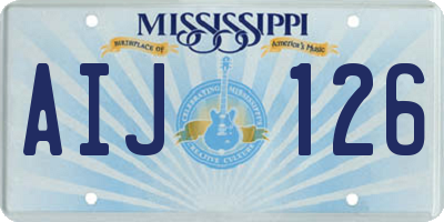 MS license plate AIJ126