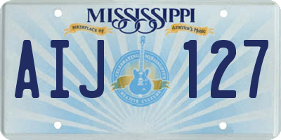 MS license plate AIJ127