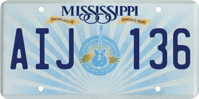 MS license plate AIJ136