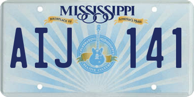 MS license plate AIJ141