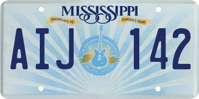 MS license plate AIJ142