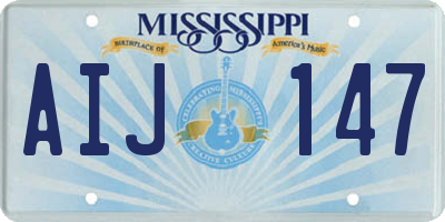 MS license plate AIJ147