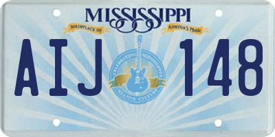 MS license plate AIJ148