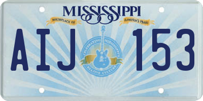 MS license plate AIJ153
