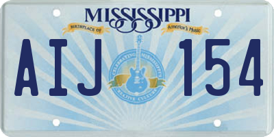 MS license plate AIJ154
