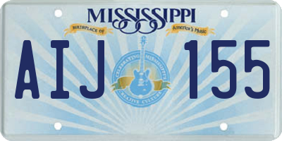 MS license plate AIJ155