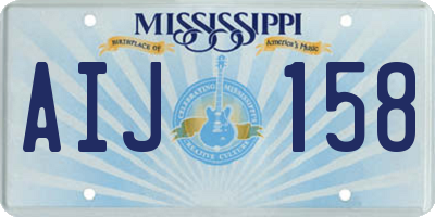 MS license plate AIJ158