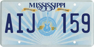 MS license plate AIJ159