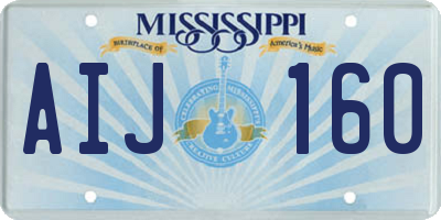 MS license plate AIJ160
