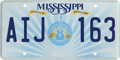 MS license plate AIJ163