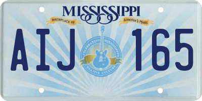 MS license plate AIJ165